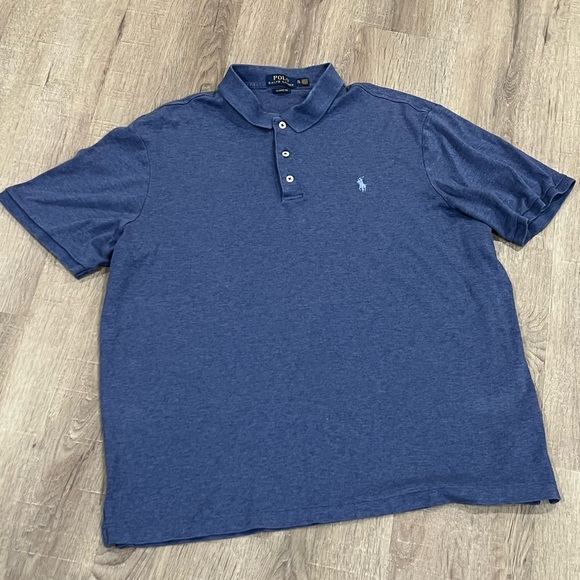 Polo Ralph Lauren Other - Polo Ralph Lauren XL Heather Blue Classic Fit Navy Polo Soft Cotton Shirt